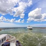 Ferry departing Port of Calais into the English Channel