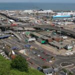 Aerial view of the Port of Dover ferry terminal