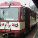 Regional train at Zell am See station, one of the key gateways to Salzburg's ski resorts.