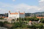 Bratislava Castle standing above the historic centre of Bratislava with views across Slovakia's capital city.