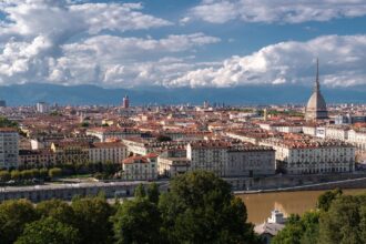 Turin skyline with Mole Antonelliana and city centre
