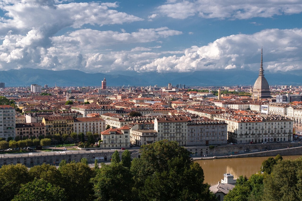 Turin skyline with Mole Antonelliana and city centre