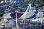 Aerial view of Wembley Stadium in north-west London