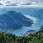 Panoramic view over the Bay of Kotor from the mountains