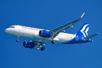 Aegean Airlines aircraft in flight
