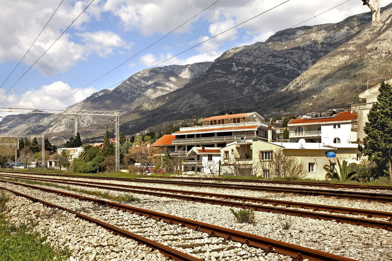 Railway line near Bar on the Belgrade to Bar railway