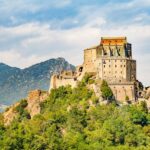 Sacra di San Michele monastery overlooking the Susa Valley near Turin, Italy.