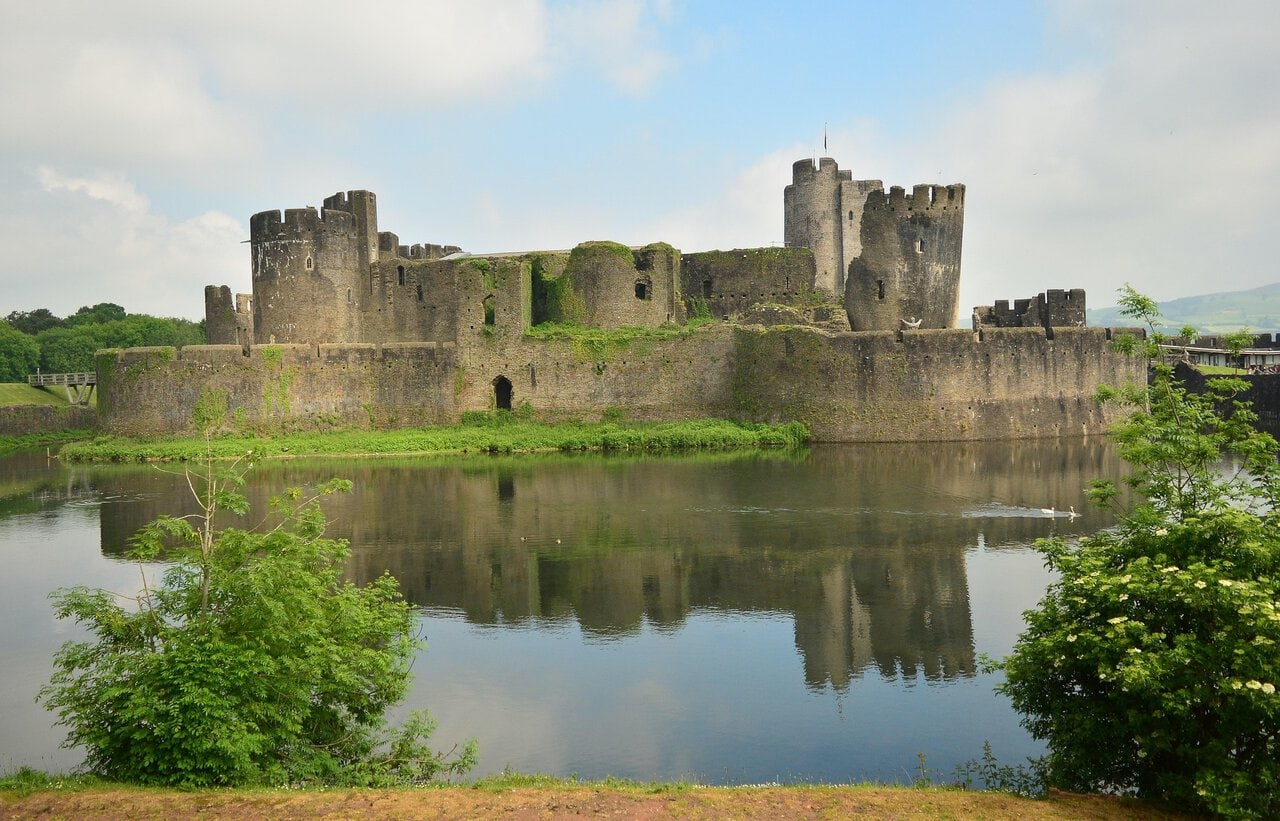 Caerphilly Castle, one of the best day trips from Cardiff
