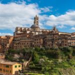 Panoramic view of Siena with its cathedral dominating the skyline