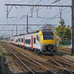 Belgian SNCB train travelling through Belgium