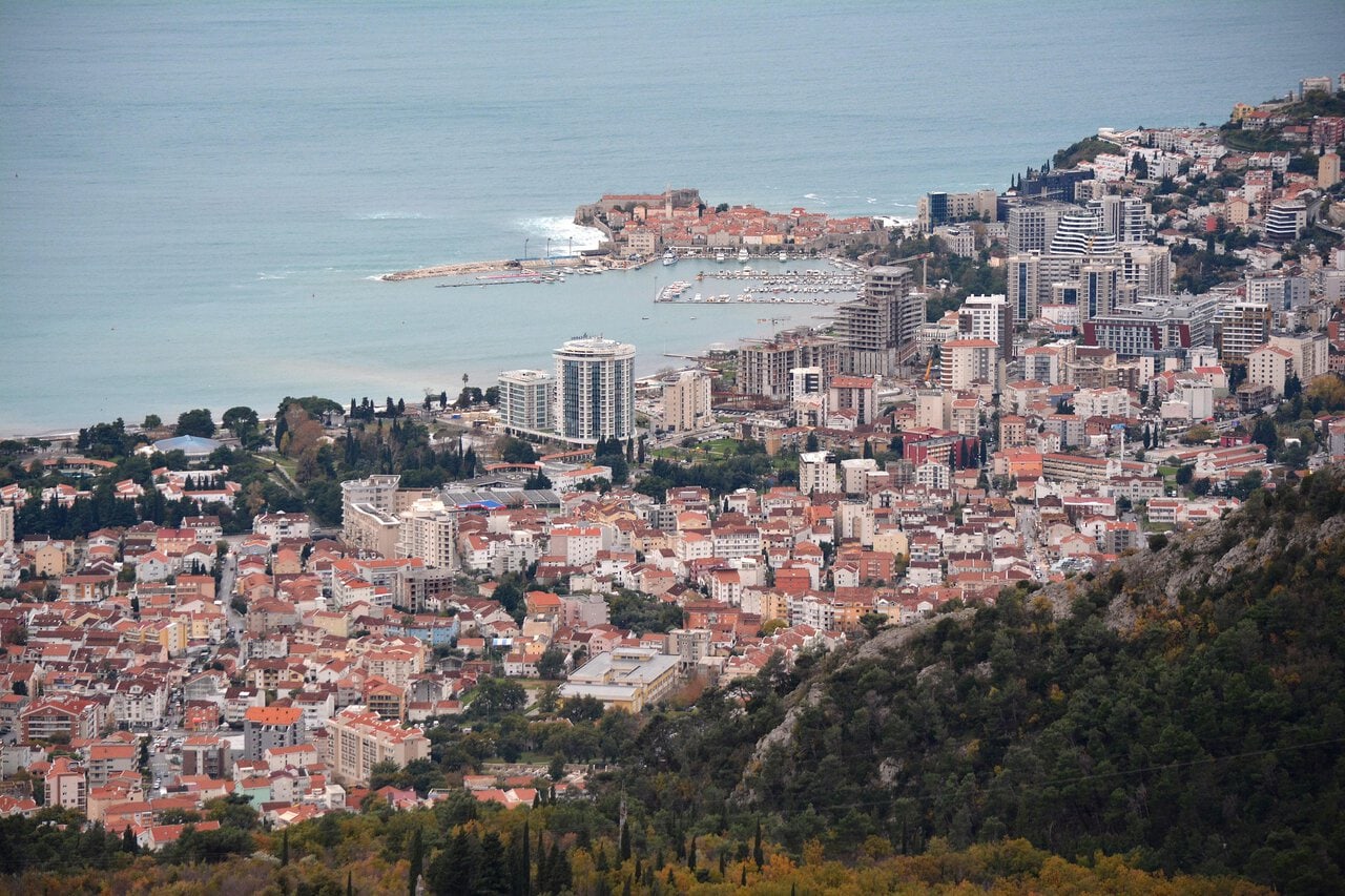 View across Budva on Montenegro's Adriatic coast