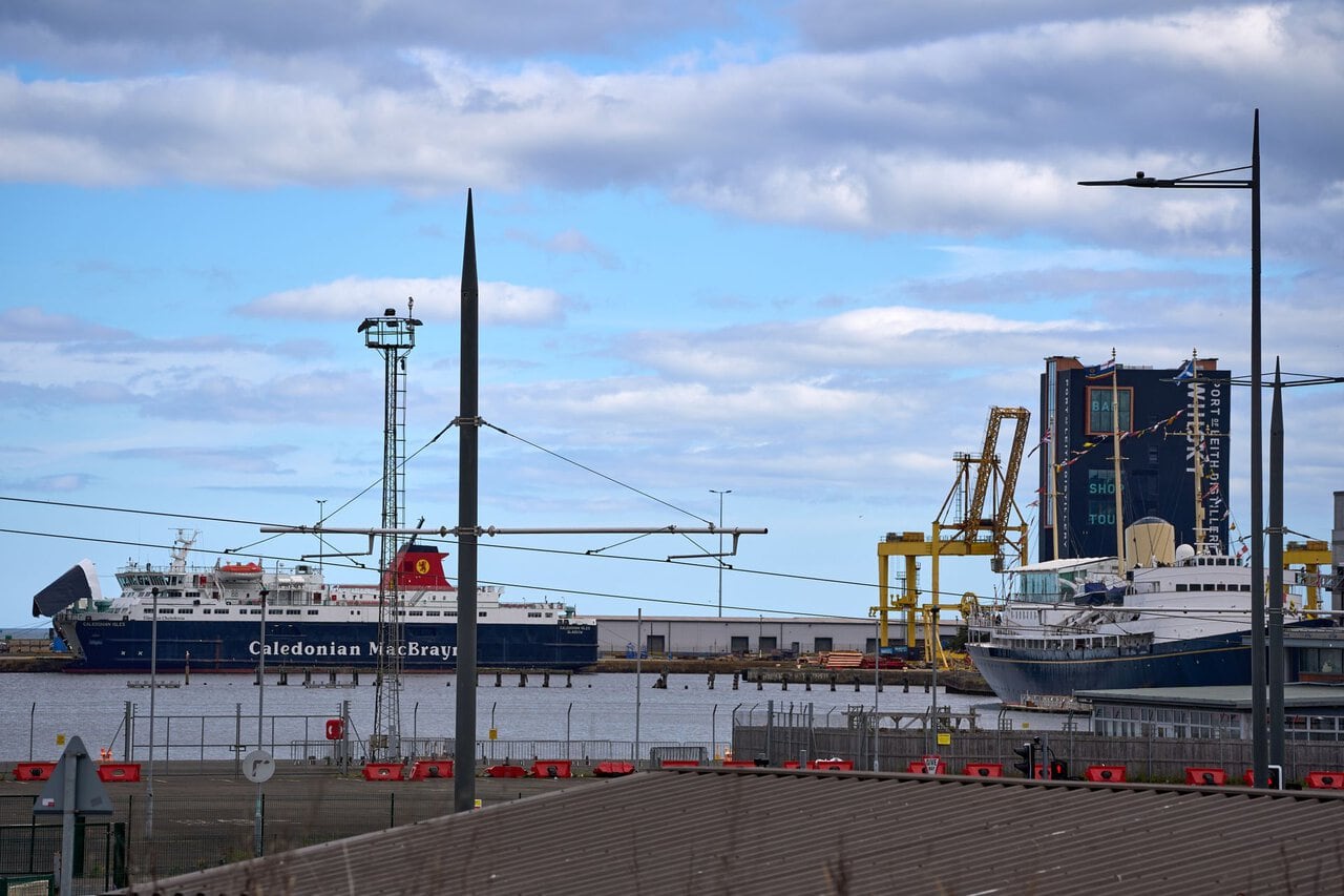 Cruise ships and ferries at the Port of Leith in Edinburgh