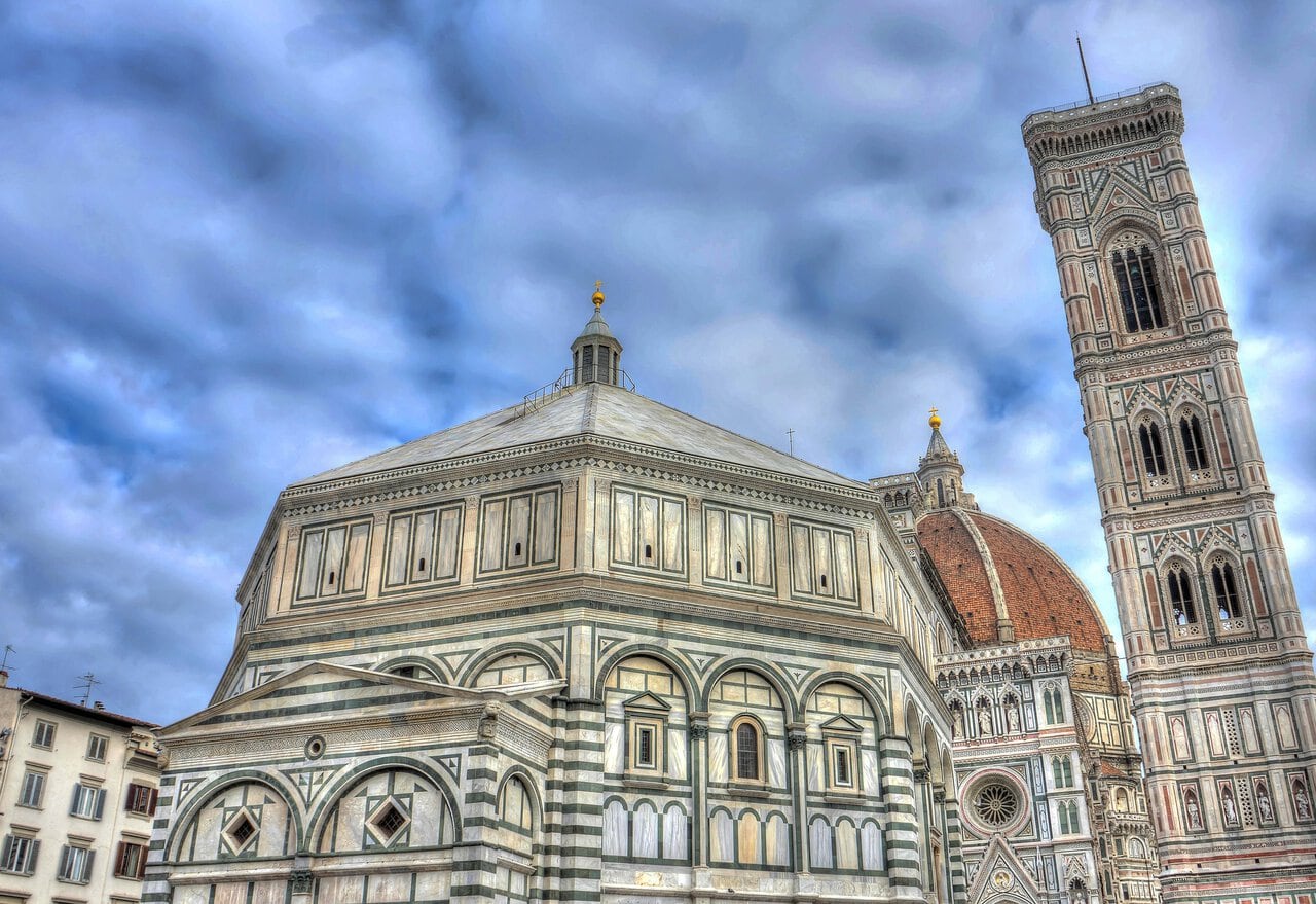 Florence Cathedral, Giotto's Bell Tower and the Baptistery in Piazza del Duomo