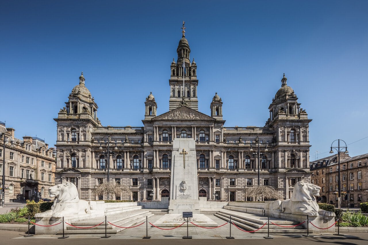 Glasgow City Chambers overlooking George Square in Glasgow city centre