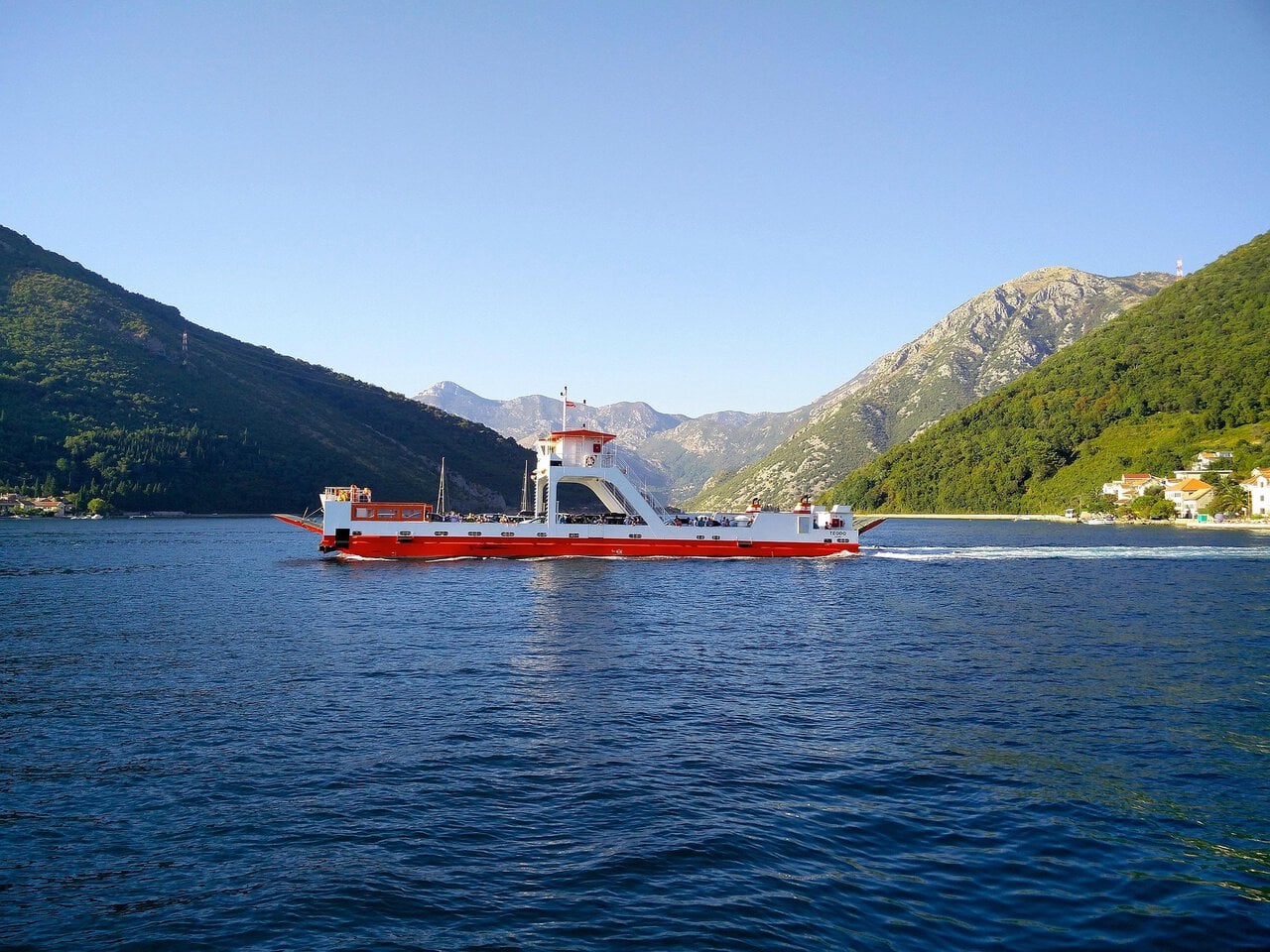 Kamenari–Lepetane car ferry crossing the Bay of Kotor
