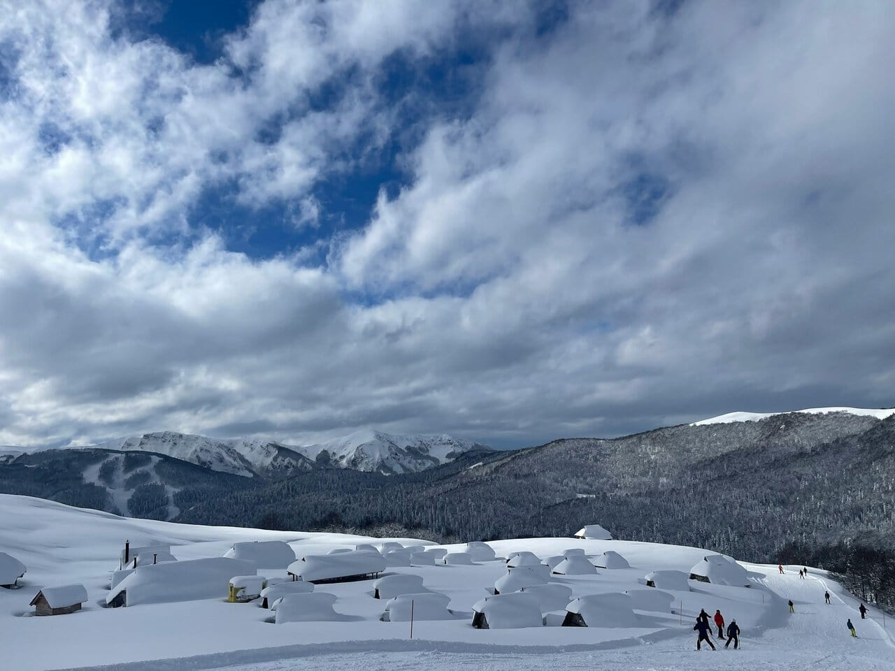 Snow-covered ski slopes in Kolašin during winter