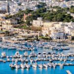 Lecce marina and historic skyline in Puglia, Italy