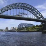 The Tyne Bridge spanning the River Tyne with Newcastle Quayside beyond