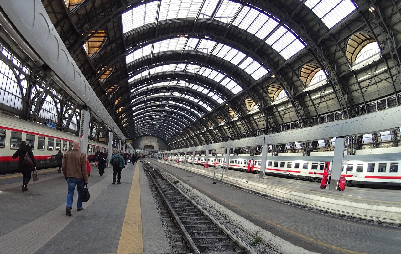InterCity Notte trains waiting at Milano Centrale station