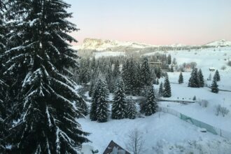 Snow-covered landscape at Savin Kuk ski resort