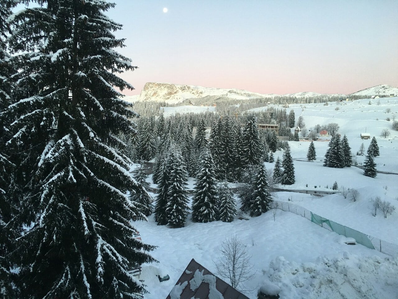 Snow-covered landscape at Savin Kuk ski resort
