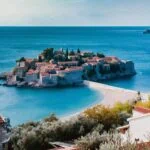 The island village of Sveti Stefan on Montenegro's Adriatic coast