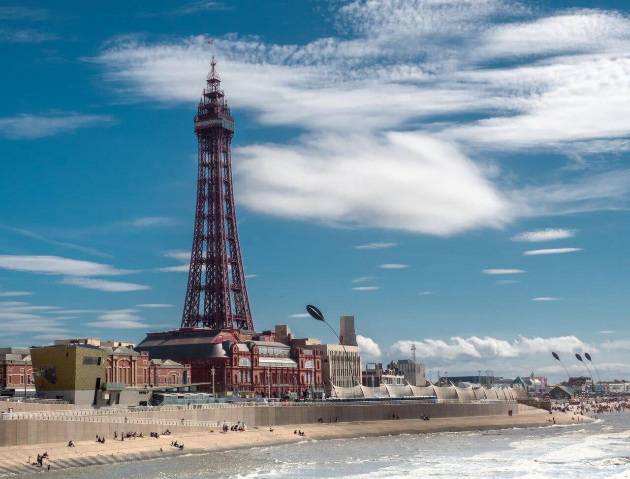 Blackpool Tower and beach on the Lancashire coast
