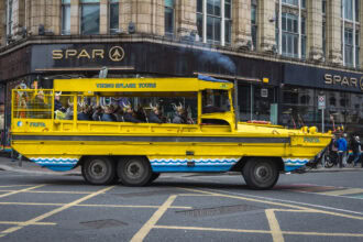 Viking Splash Tour amphibious vehicle in Dublin city centre.