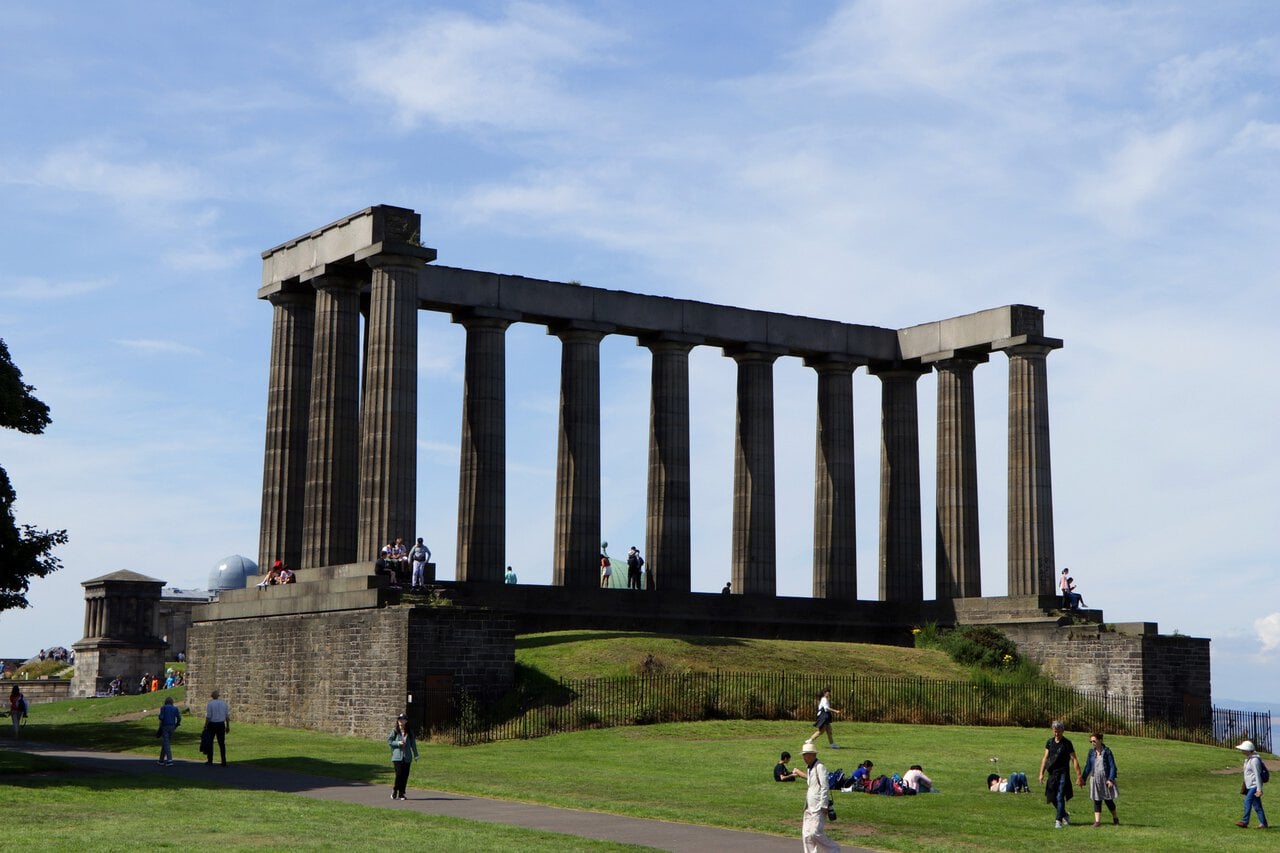 The National Monument on Calton Hill overlooking Edinburgh