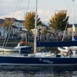 Sailing boats moored in Galway Harbour.