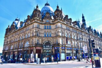 Leeds Kirkgate Market historic building in Leeds city centre