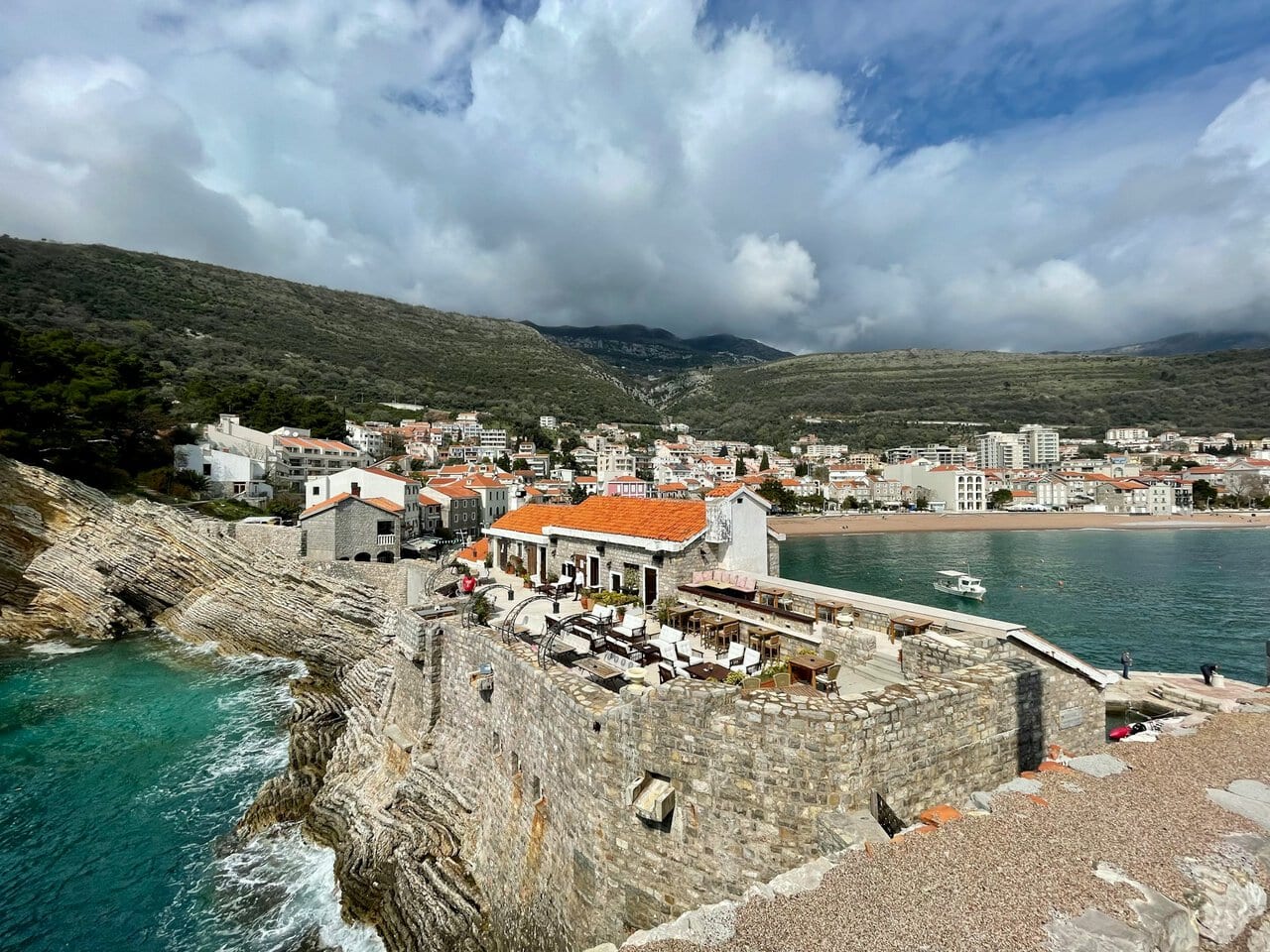 Historic Venetian fortress overlooking Petrovac beach