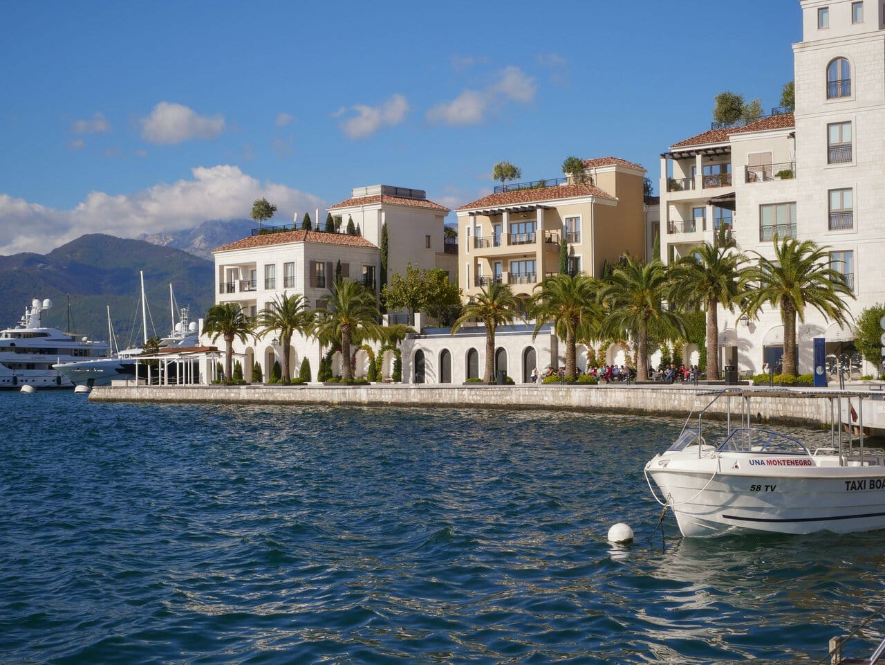 Porto Montenegro waterfront near Tivat Airport