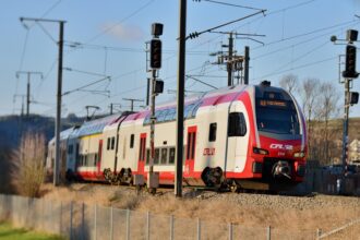 CFL double-decker train travelling through Luxembourg