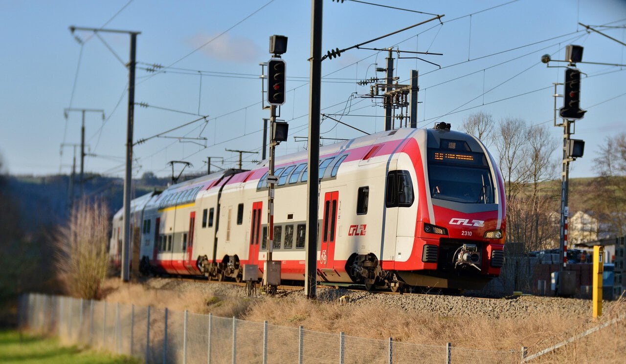 CFL double-decker train travelling through Luxembourg