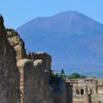 Mount Vesuvius viewed from the ruins of Pompeii