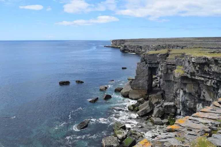Rocky Atlantic coastline on the Aran Islands, Ireland.