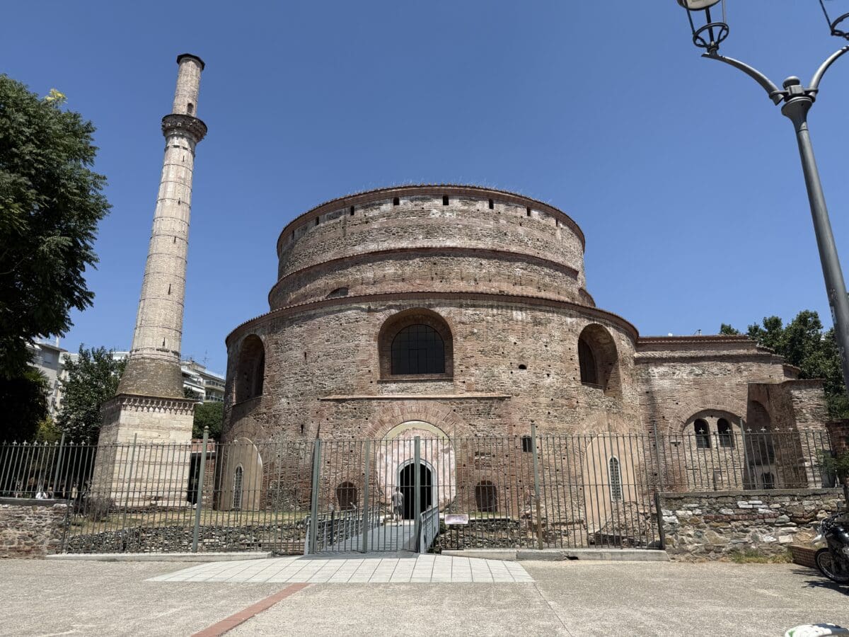 The Rotunda of Thessaloniki with its Ottoman minaret, one of the largest surviving Roman domed buildings.