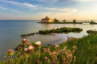 Comacchio and Po Delta wetlands near Bologna, Italy