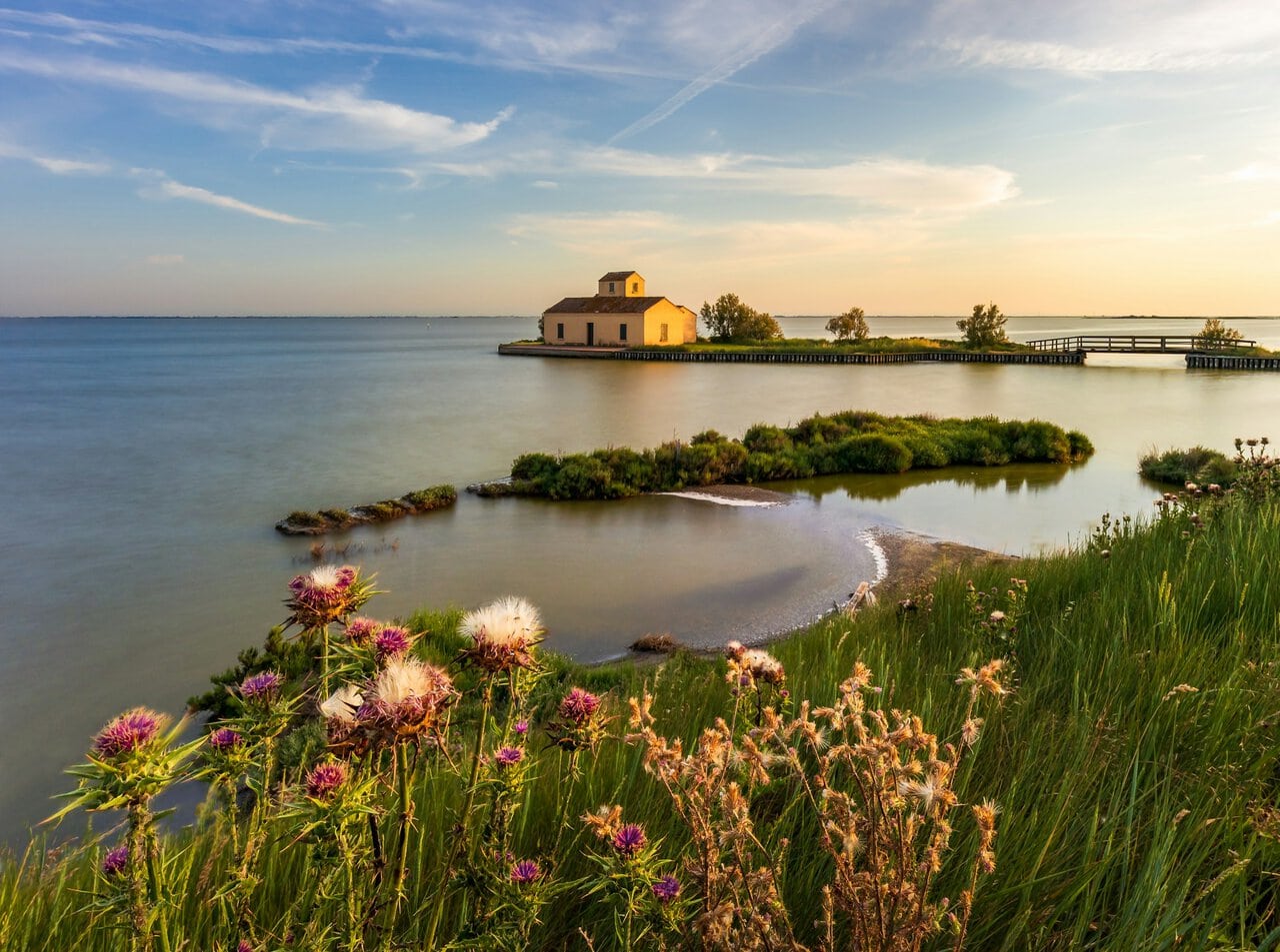 Comacchio and Po Delta wetlands near Bologna, Italy