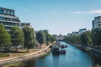 The Canal Saint-Martin running through Rennes with boats and riverside paths.