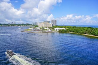 Fort Lauderdale waterfront on the Amtrak Silver Meteor route