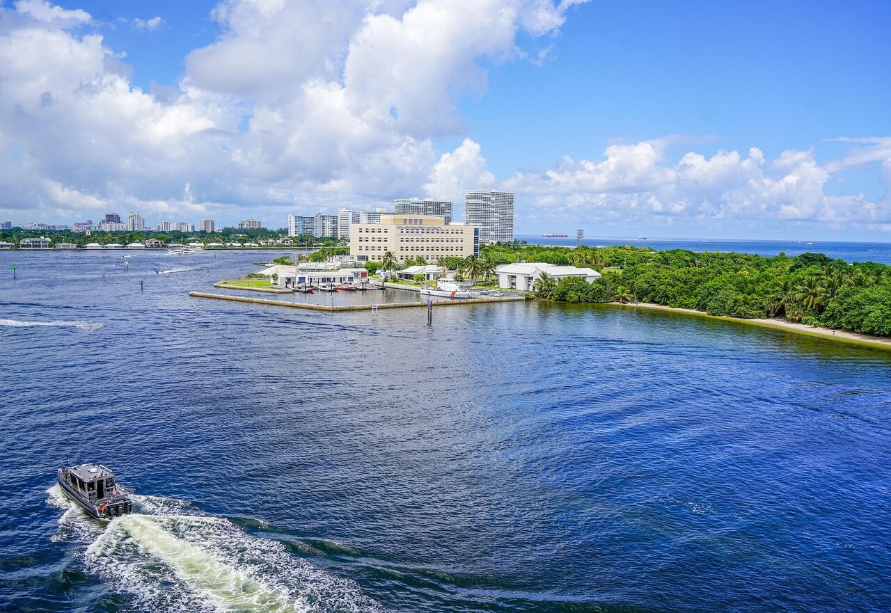 Fort Lauderdale waterfront on the Amtrak Silver Meteor route