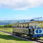 The vintage Great Orme Tramway near the summit above Llandudno