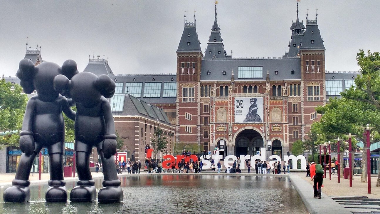 Rijksmuseum and Museumplein in Amsterdam