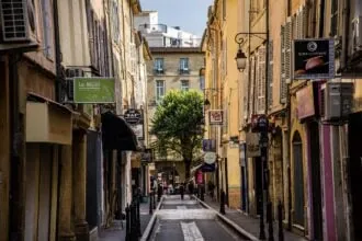 Cours Mirabeau and fountains in Aix-en-Provence, Provence, France