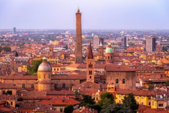 Bologna skyline with the Asinelli Tower above the historic centre