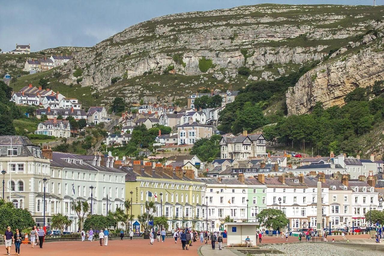 Llandudno's Victorian pier and seafront promenade, North Wales