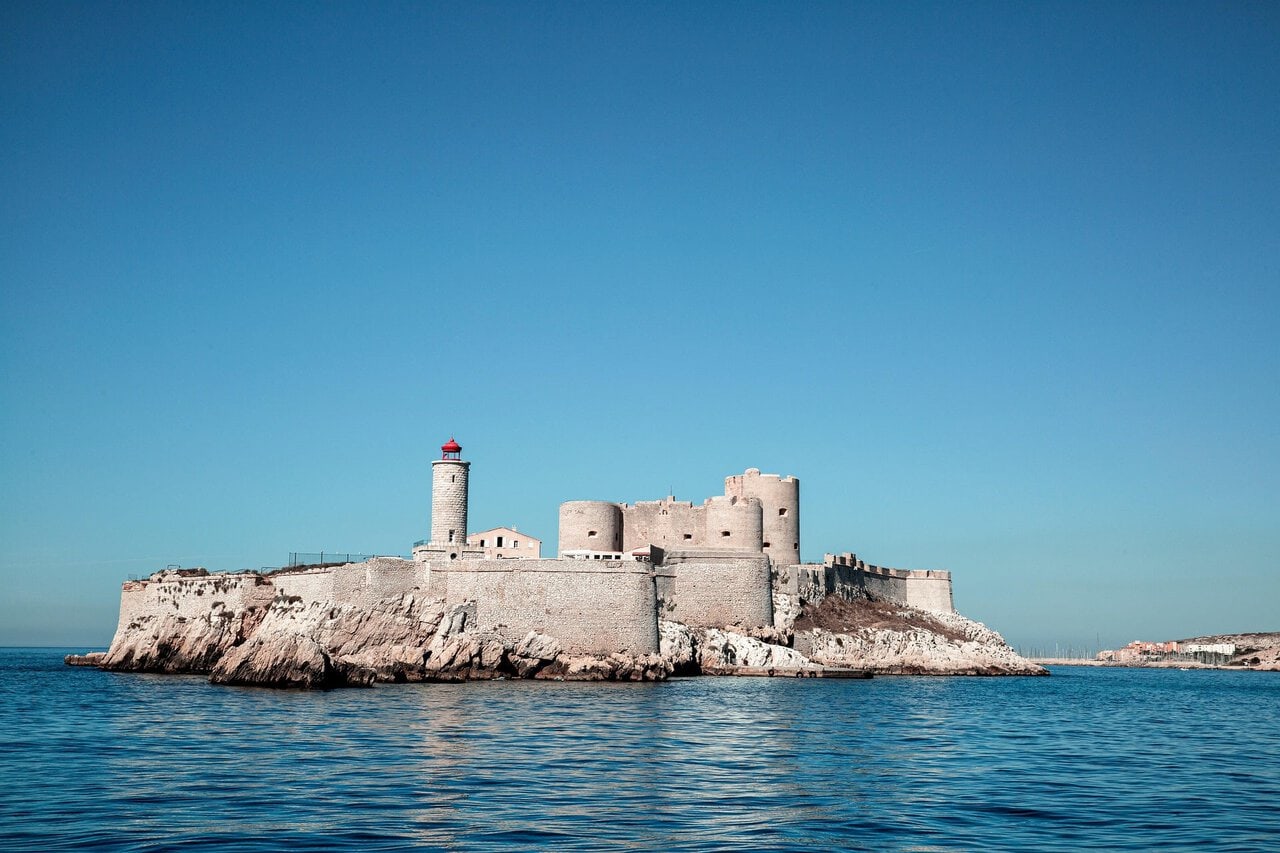 Château d'If fortress on its rocky island in the Bay of Marseille, France