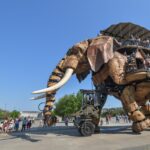 The famous mechanical Grand Elephant at Les Machines de l'Île in Nantes, France.